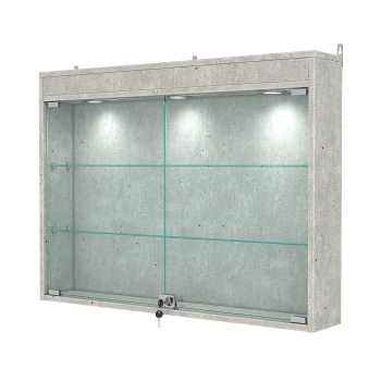 Витрина настенная №3-3А с подсветкой, Метрополитан Грей