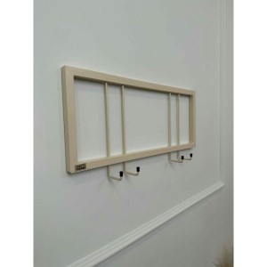 Вешалка настенная металлическая с крючками -60 (бежевый)