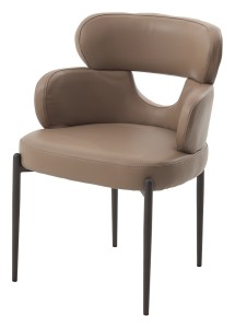 Стул ВАЛТЕР (VALTER) HF017-20 Коричнево-серый, экокожа / Темно-серый каркас, ®DISAUR