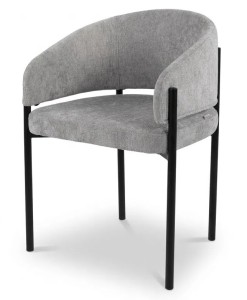 Стул НИКОЛЬ цвет REEF 08 Светло-серый, ткань/ черный каркас