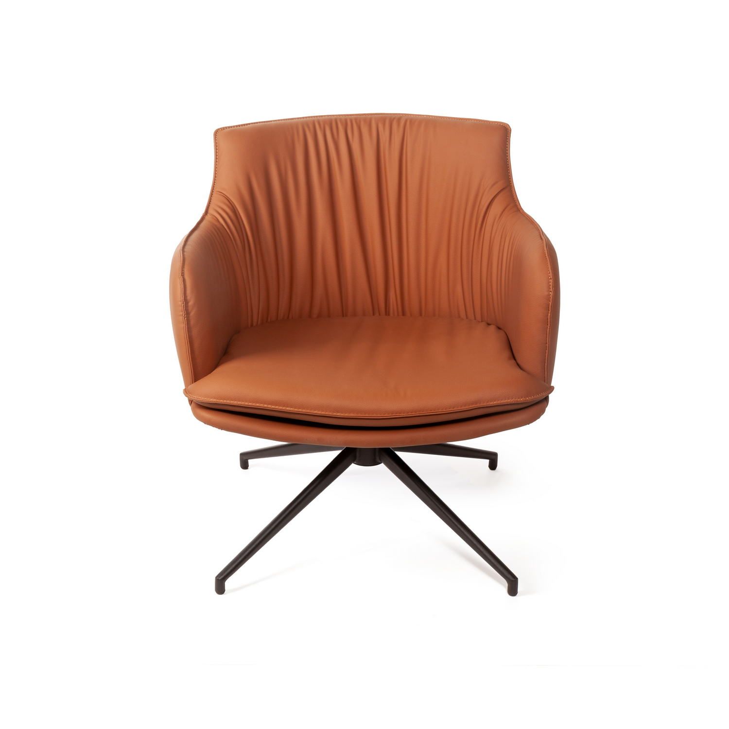 Лаунж кресло София, иск.кожа терракот