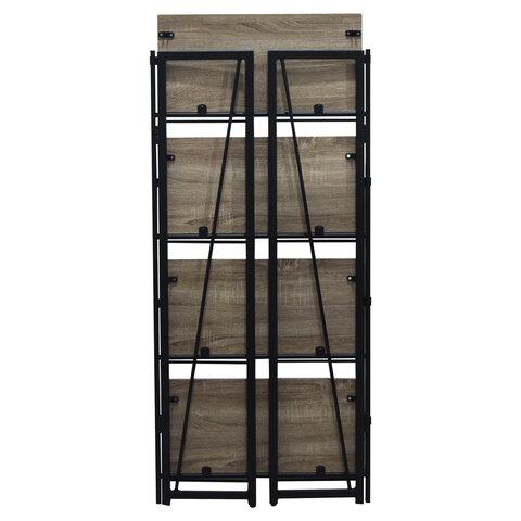Стеллаж на металлокаркасе BRABIX "LOFT SH-001", 600х300х1250 мм, складной, цвет дуб антик, 641229
