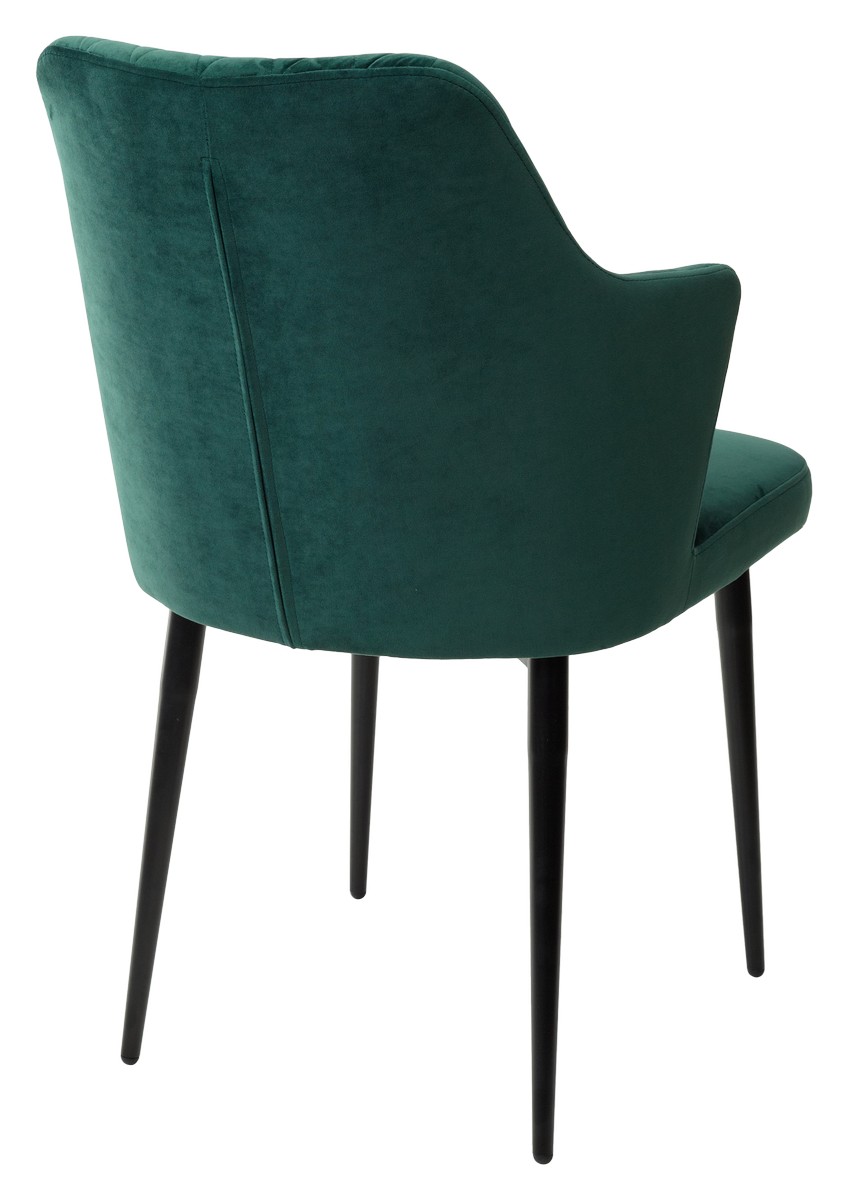 Стул ГЕРМАН (HERMAN) ЗЕЛЕНЫЙ #19, велюр / черный каркас