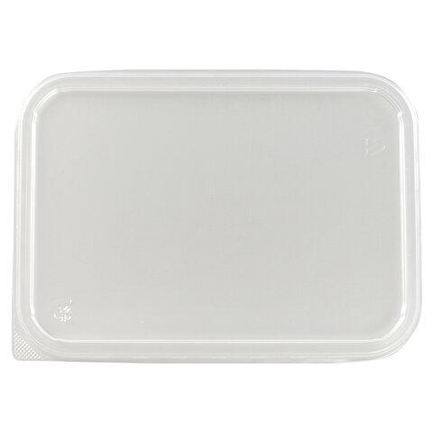 Крышка для одноразового контейнера 186х132 мм, КОМПЛЕКТ 50 шт., прозрачные, ПП, ЮПЛАСТ, ЮУПМ3352