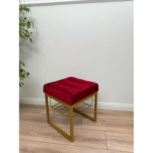 Банкетка Марсей 40-44 с полкой (бордовый/золото)