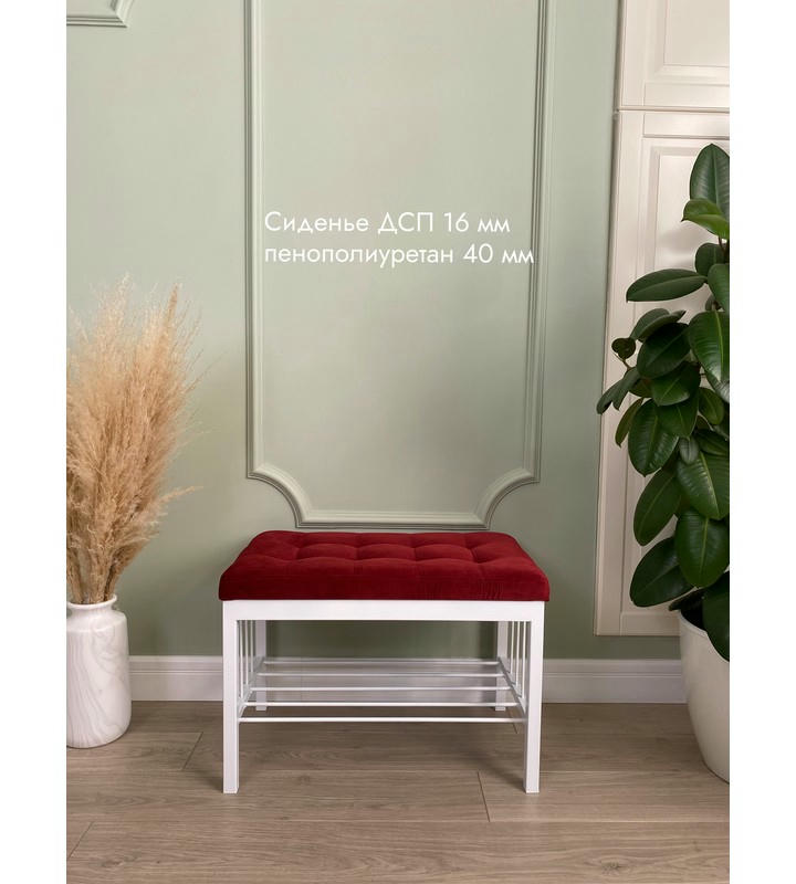 Банкетка Сканди-60 (красный/белый)