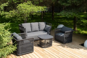 "Лугано" лаунж-зона 5-местная плетеная из роупа (веревки)