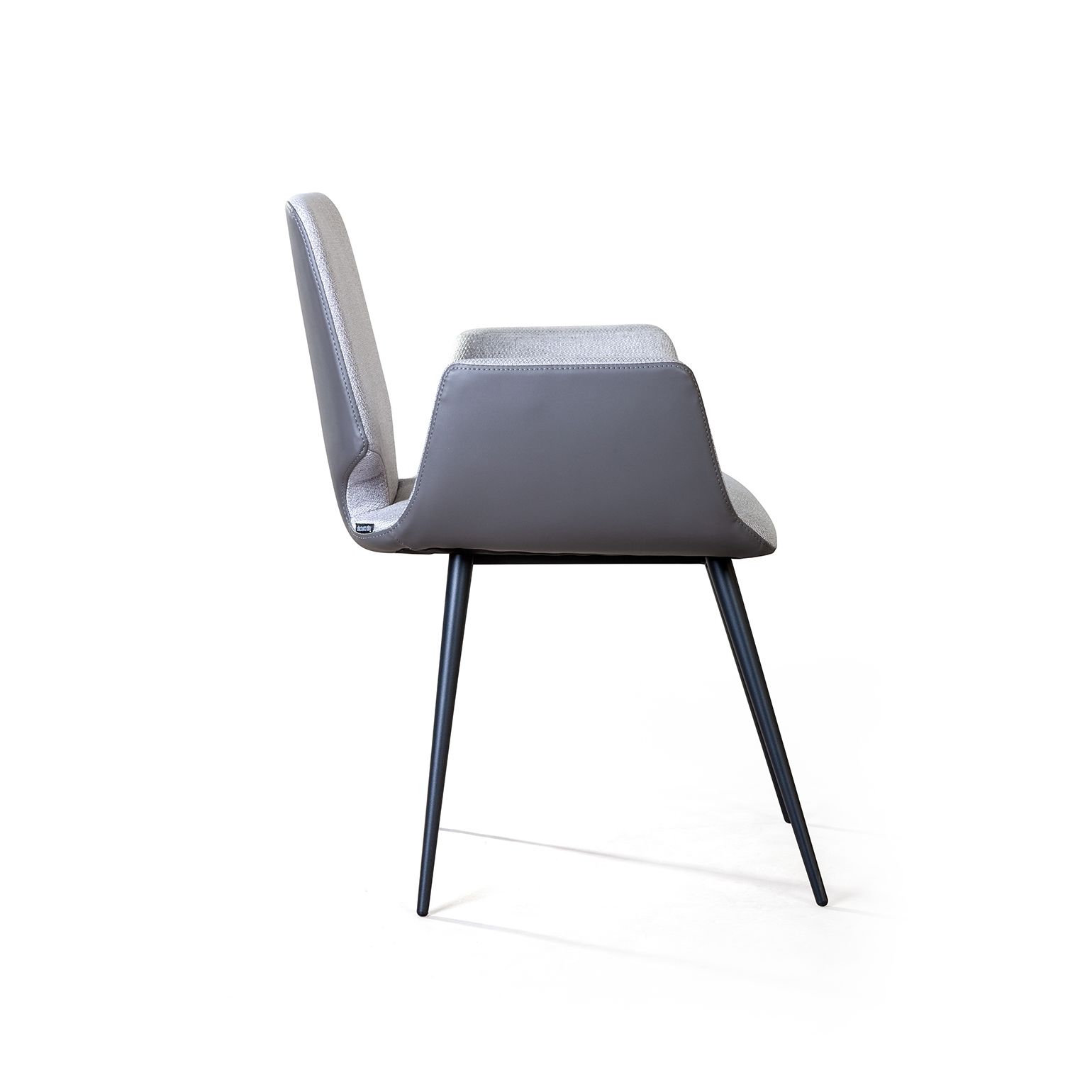 Стул с подлокотниками Адам, рогожка комби серый