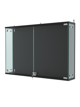 Витрина "АТРИУМ" настенная БЕЗ ПОЛОК №3-3, Черный