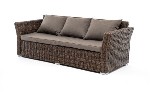 "Капучино" диван из искусственного ротанга (гиацинт) трехместный