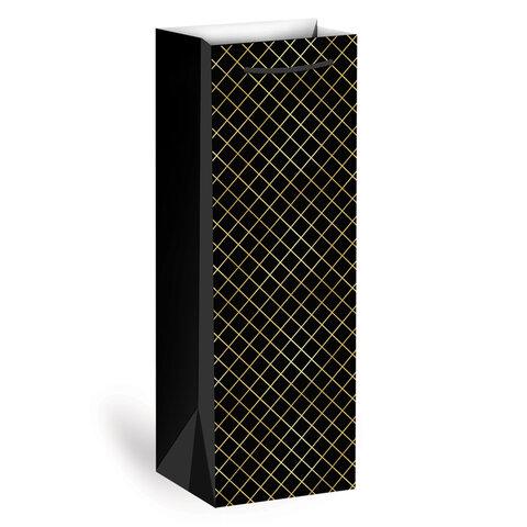 Пакет подарочный под бутылку (1 штука), 13х9x36 см (B), "Leather Bottle Bag", ассорти, ЗОЛОТАЯ СКАЗКА, 700802