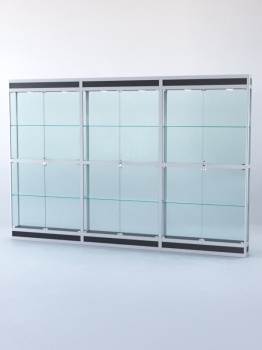 Витрина "ПРЯМОУГОЛЬНАЯ" №3-3м-200-2 (задняя стенка - стекло), Черный