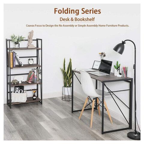 Стеллаж на металлокаркасе BRABIX "LOFT SH-001", 600х300х1250 мм, складной, цвет дуб натуральный, 641230