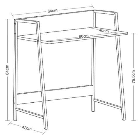 Стол на металлокаркасе BRABIX "LOFT CD-003", 640х420х840 мм, цвет дуб антик, 641216