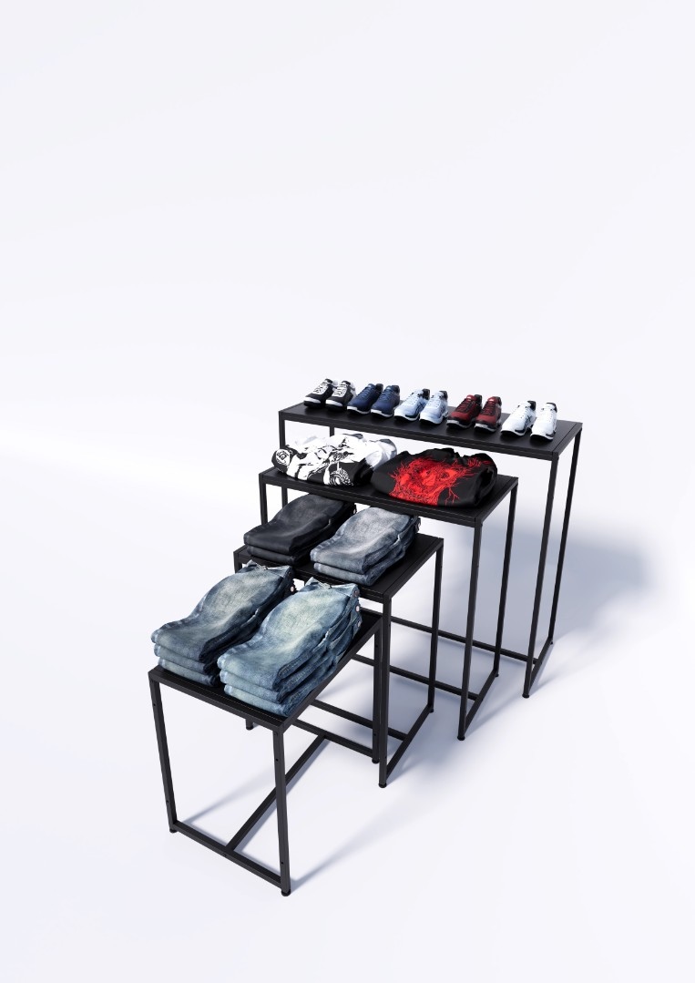 Стол TEVOLO демонстрационный черный-дуб сонома В105Ш60Г45