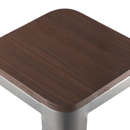 Стул Tolix Wood барный Серебристый матовый