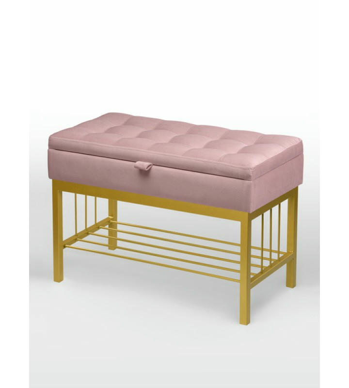 Банкетка Н-76 (золото/светло-розовый)