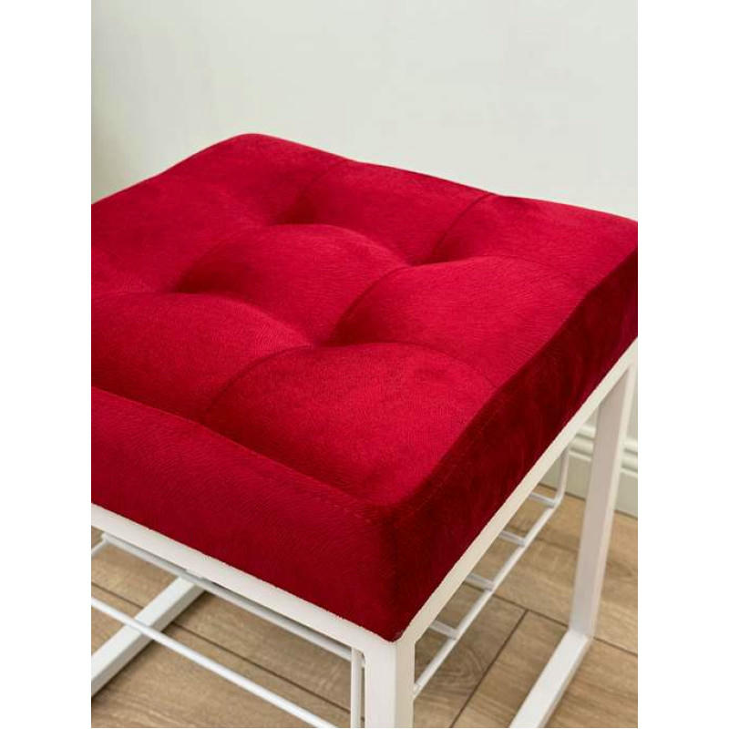 Банкетка Марсей 40-44 с полкой (бордовый /белый)