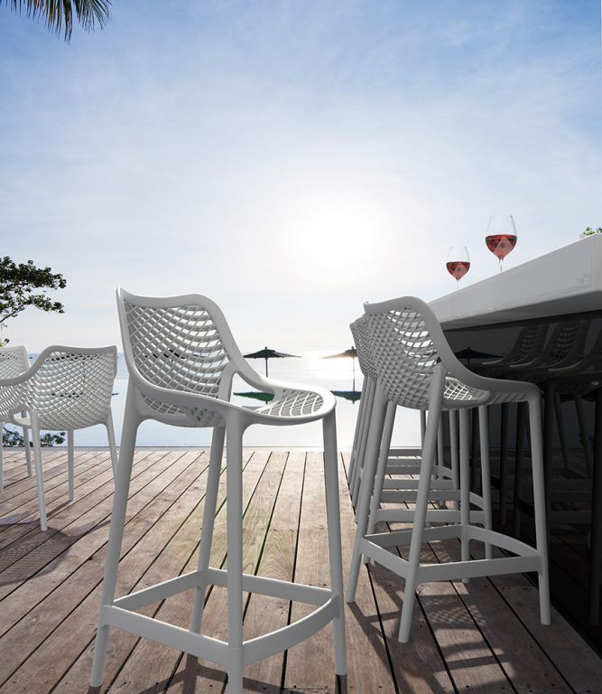 Стул пластиковый полубарный Air Bar 65 белый