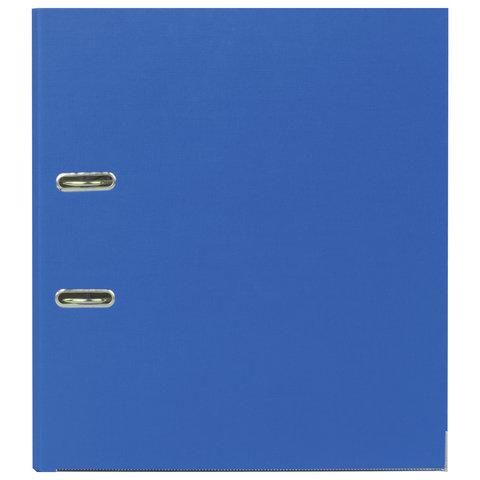 Папка-регистратор BRAUBERG с покрытием из ПВХ, 80 мм, с уголком, синяя (удвоенный срок службы), 227191