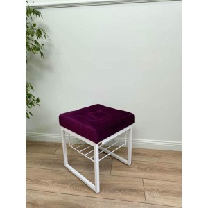 Банкетка Марсей 40-44 с полкой (фиолетовый/белый)