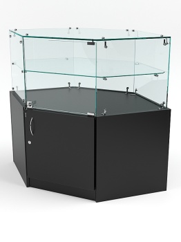 Прилавок угловой "ИСТРА" №117 шестигранный (с дверками), Черный