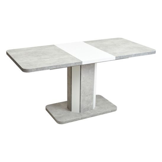 Стол Stork 120, Бетон/ белый