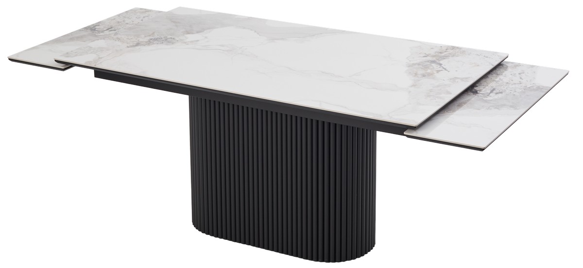 Стол АРИЯ 160 PANDORA LIGHT, керамика / Черный каркас