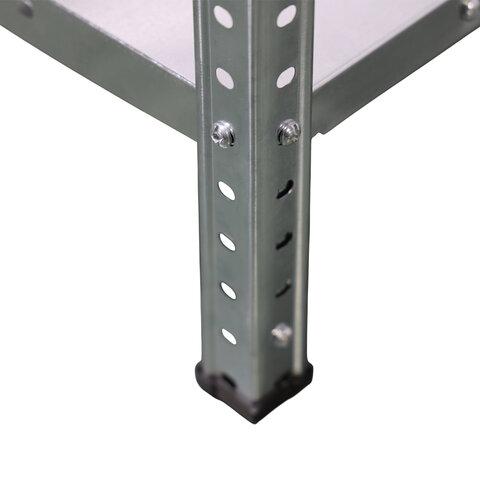 Стеллаж металлический BOOMHOUSE (БУМХАУС) 1500x750x300 мм, 4 полки, нагрузка на стеллаж до 120 кг, серебристый, 291418