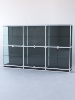 Витрина "ПРЯМОУГОЛЬНАЯ" №4-3м-500-1 (задняя стенка - ДВП), Черный