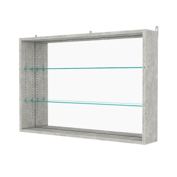 Витрина настенная с регулировочными полками №3-2Г-РЕГ с зеркалом, Метрополитан Грей