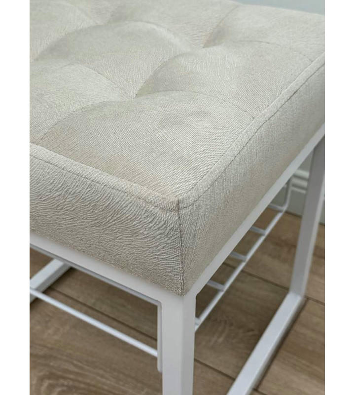 Банкетка Марсей 40-44 с полкой (светло бежевый/белый)