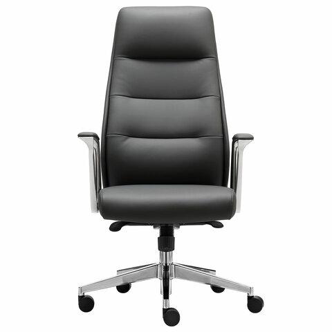 Кресло BRABIX PREMIUM "Adept EX-752", синхромеханизм, алюминий, экокожа, черное, 532930