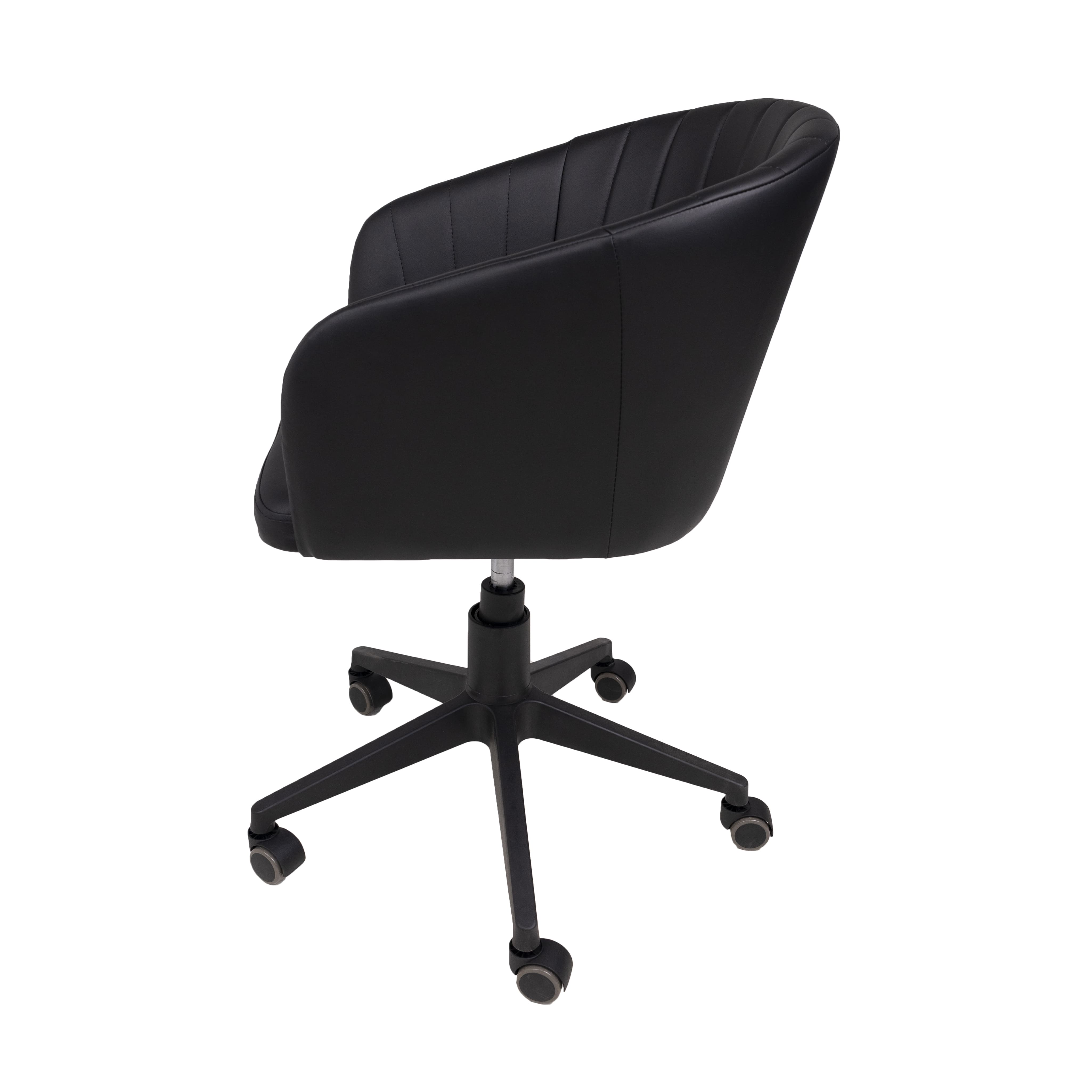 Кресло поворотное AV 307, черный, экокожа