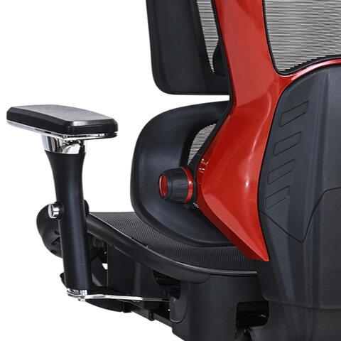 Кресло ATRONE (АТРОН) "Optimus ER-707", адаптивный механизм со слайдером, сетка, черный/красный, 532968