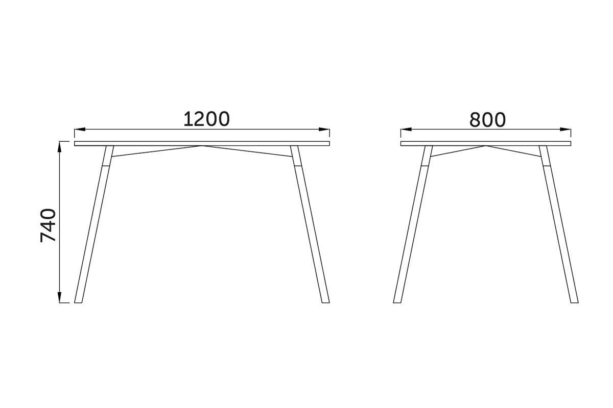 Стол Testa, белый, мдф, длина 120 см