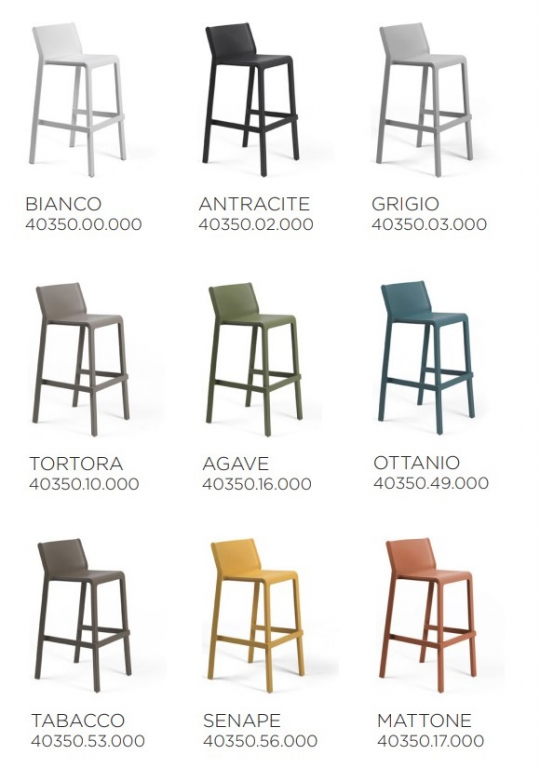 Стул пластиковый барный Trill Stool кирпичный