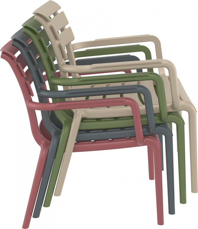 Кресло лаунж пластиковое Paris Lounge темно-серый