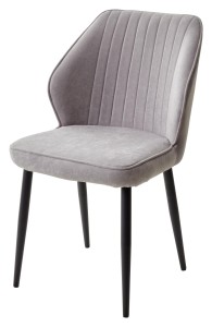 Стул VENA, цвет B22 Серый, велюр/ черный каркас