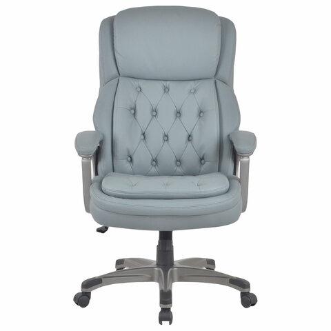 Кресло BRABIX PREMIUM "Regal EX-557", НАГРУЗКА до 150 кг, пружинный блок, экокожа, серое, 532946