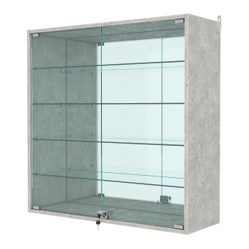 Витрина настенная №4-2АГ с зеркалом, Метрополитан Грей