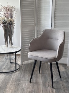 Стул ЛОРИС 360 град. поворот. B22 Серый, велюр / черный каркас,