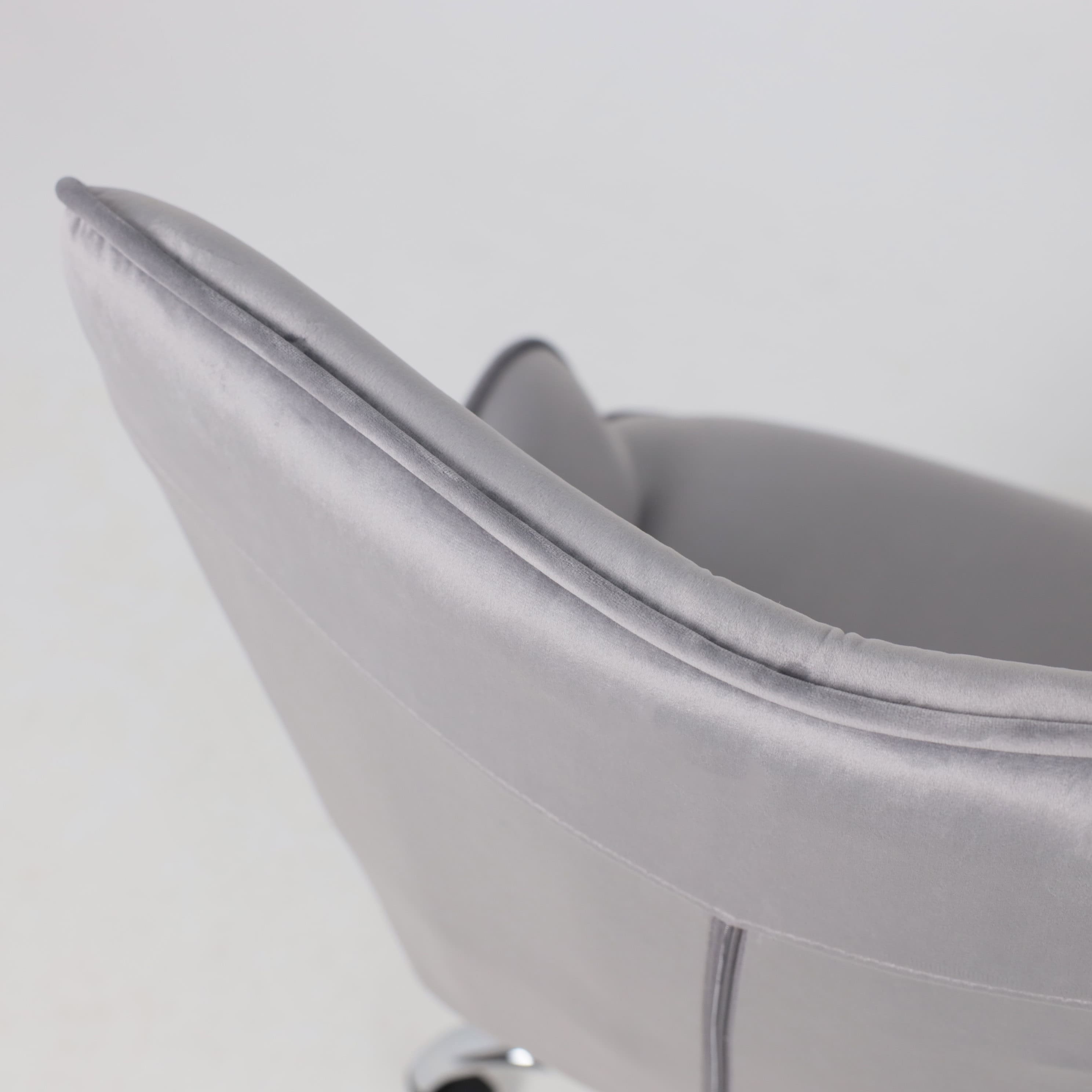 Кресло поворотное Bella, серый, велюр