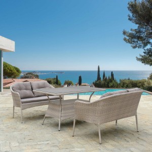 Комплект плетеной мебели с диванами T198C/S54C-W85 Latte