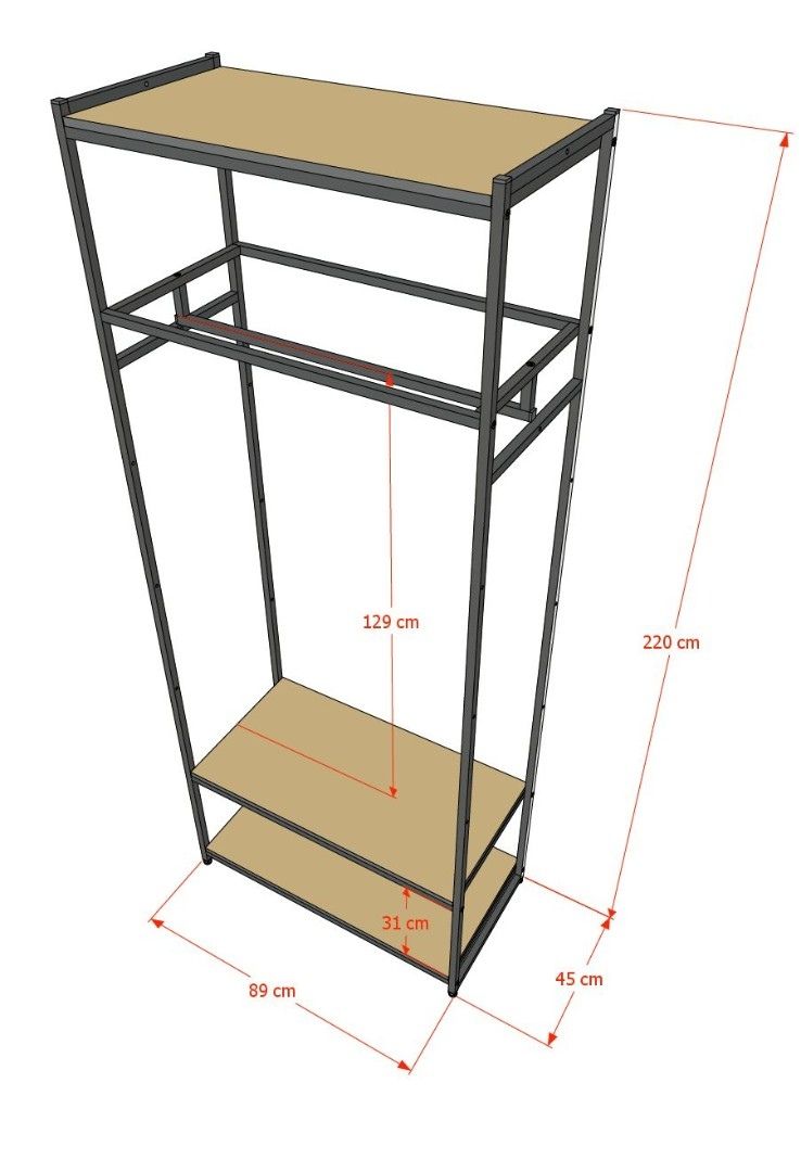 Стеллаж для одежды A2290-13 220х90х45
