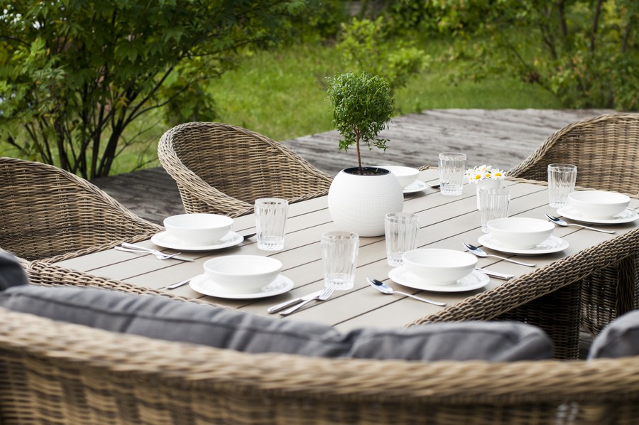 "Бергамо" плетеный обеденный стол