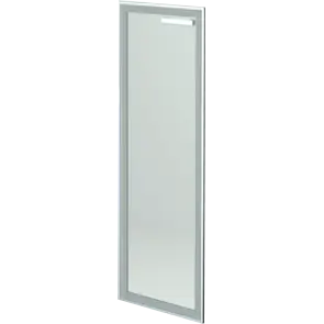 Дверь стеклянная в алюминиевой раме левая Аргентум НТ-601.СР.ЛВ.Ф Сатинат