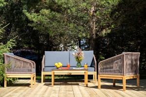 "Канны" лаунж-зона 4-местная из роупа со столиком "Канны" (серый гранит)