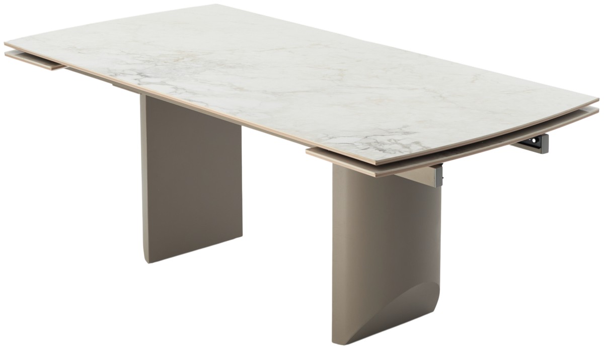 Стол ПУАНТО 200  BRECHA CREMA ELEGANCE, керамика / Латте каркас