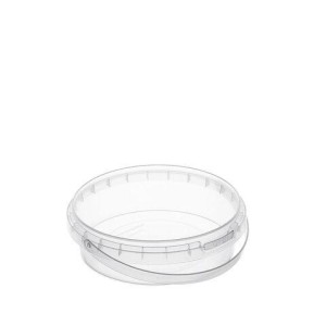 Банка с крышкой 285 мл, пластиковая под пресервы, с контрольным замком, диаметр 122 мм, ВЗЛП, 1213КП